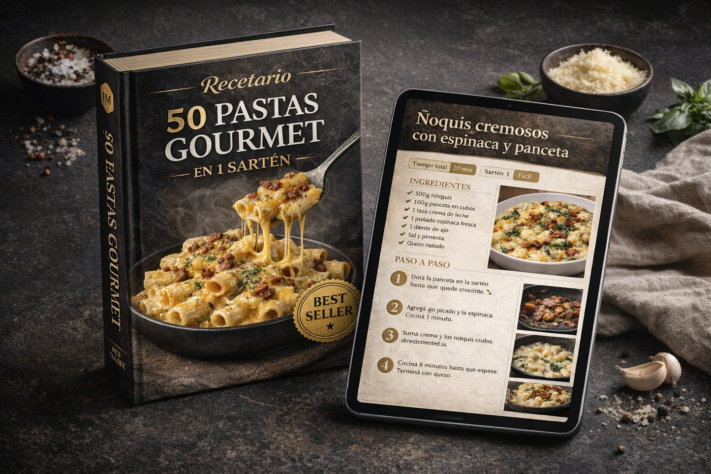 📘 50 Pastas De Chef En 1 Sartén